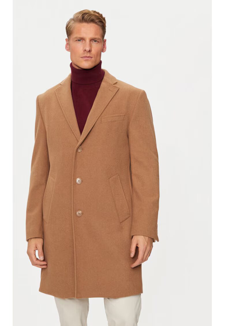 Pierre Cardin Palton barbati - 304463938 - Lana/Poliester - Maro - Maro