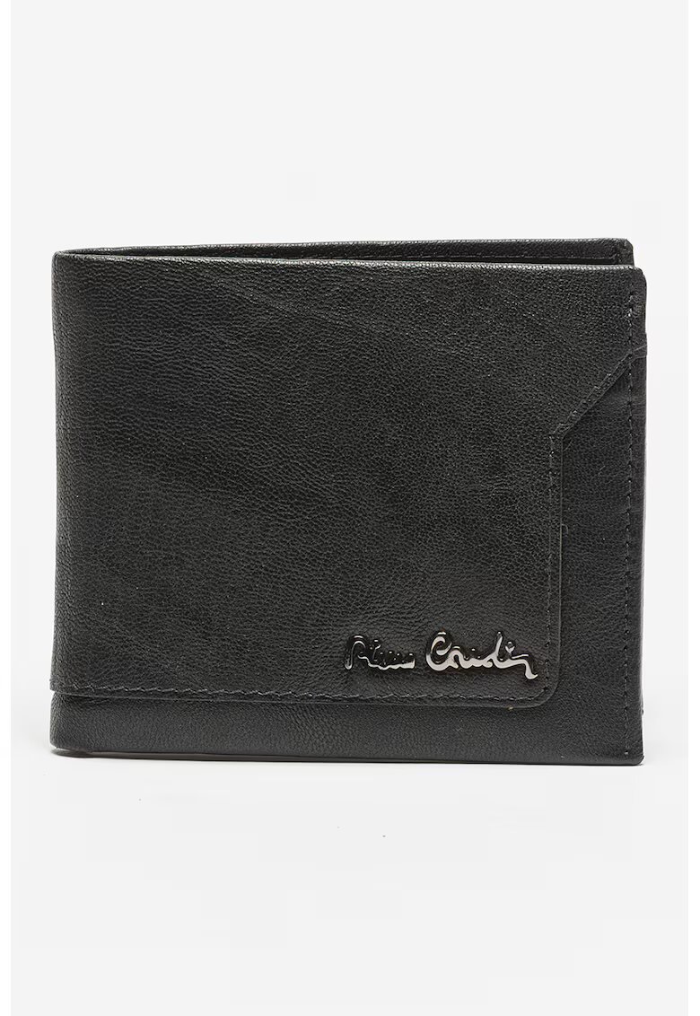 Pierre Cardin Portofel din piele ecologica cu logo metalic - Negru