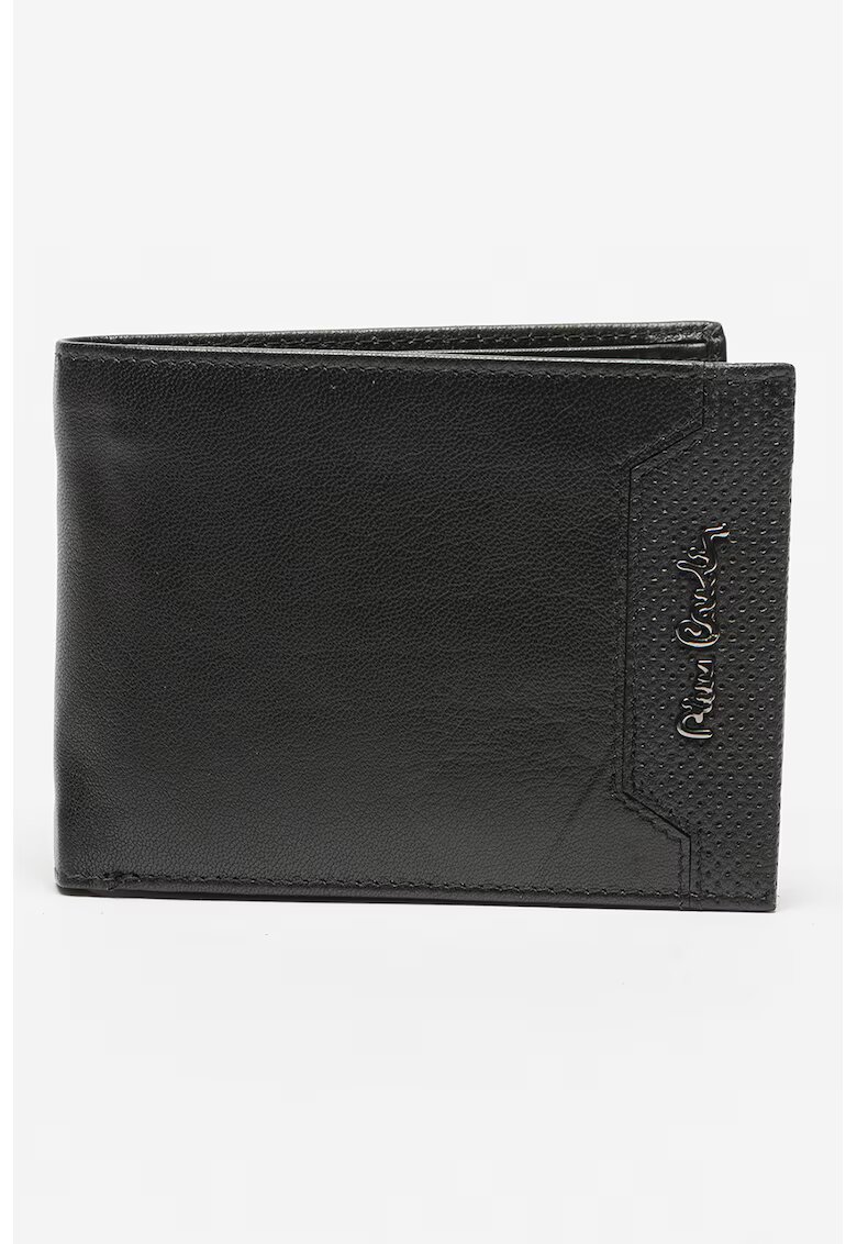 Pierre Cardin Portofel pliabil din piele cu buzunare multiple - Negru