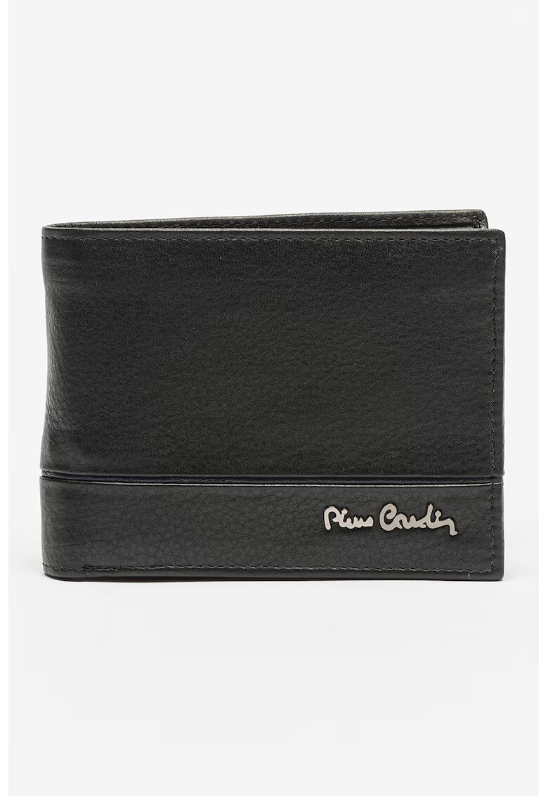 Pierre Cardin Portofel pliabil din piele ecologica cu aspect texturat - Negru/Negru stins
