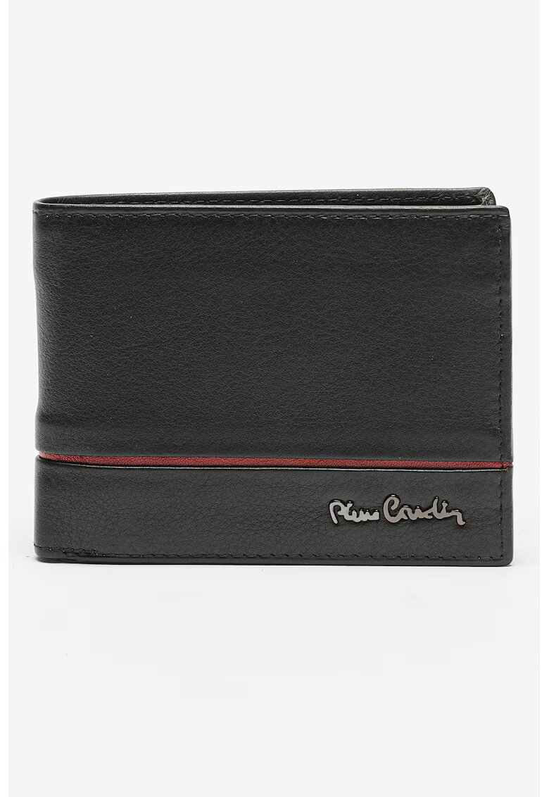 Pierre Cardin Portofel pliabil din piele ecologica cu aspect texturat - Negru stins