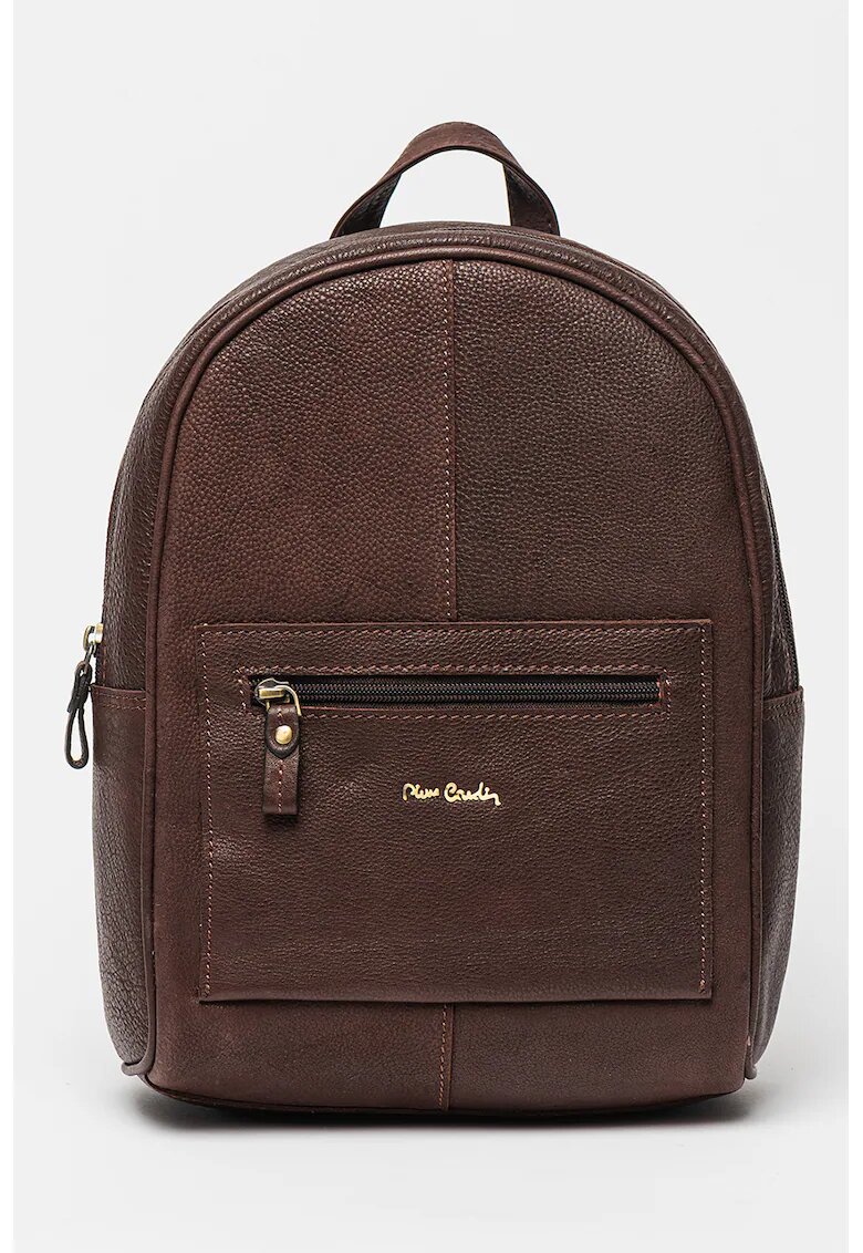 Pierre Cardin Rucsac din piele cu buzunar exterior - Maro cognac
