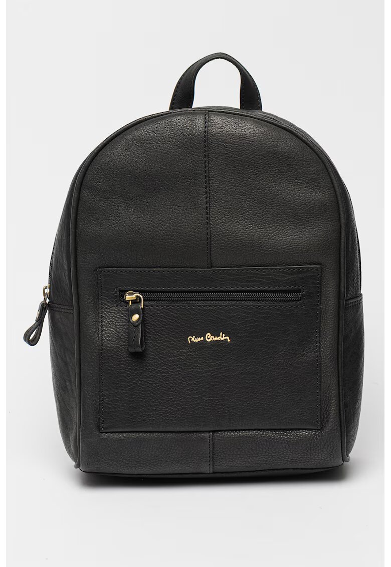 Pierre Cardin Rucsac din piele cu buzunar exterior - Negru