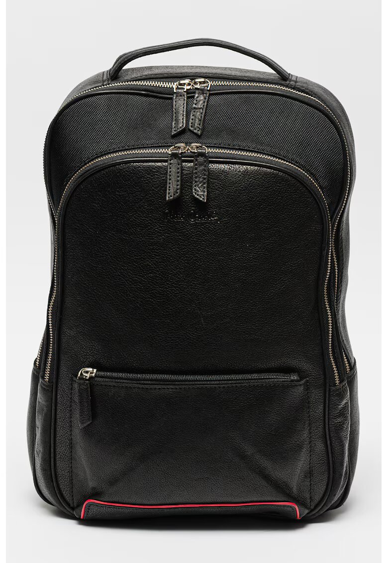Pierre Cardin Rucsac din piele cu buzunare exterioare - Rosu/Negru