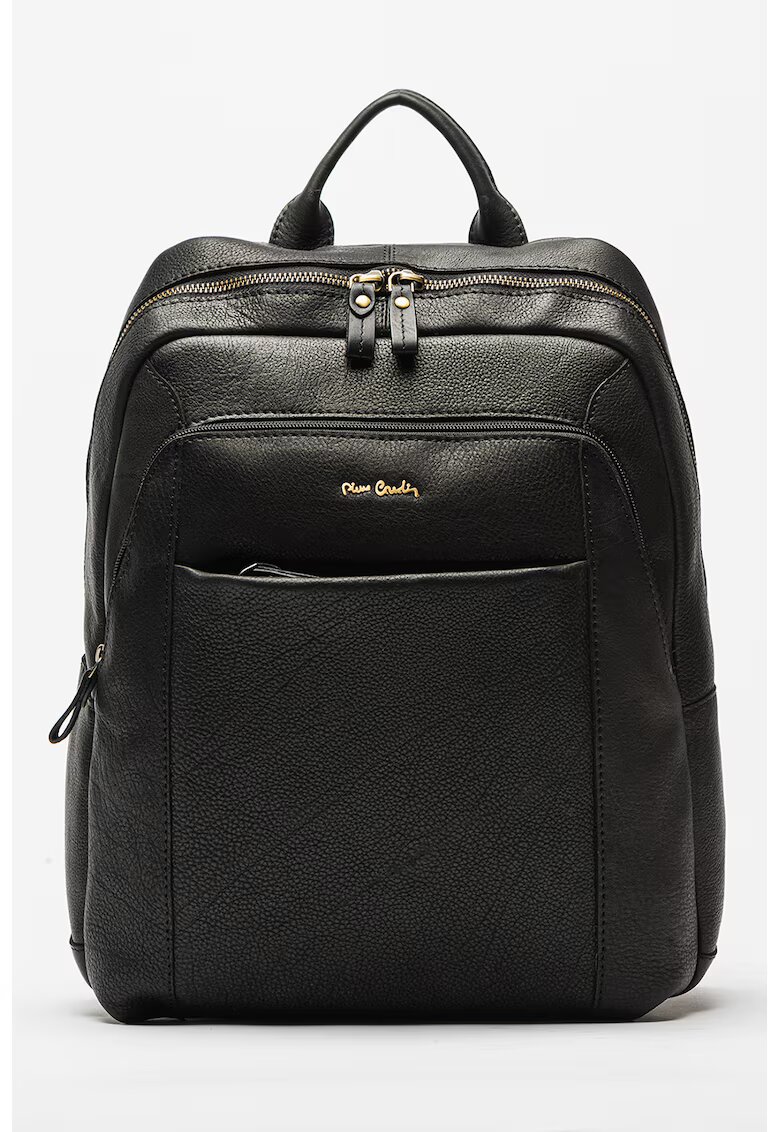 Pierre Cardin Rucsac din piele cu buzunare multiple - Negru