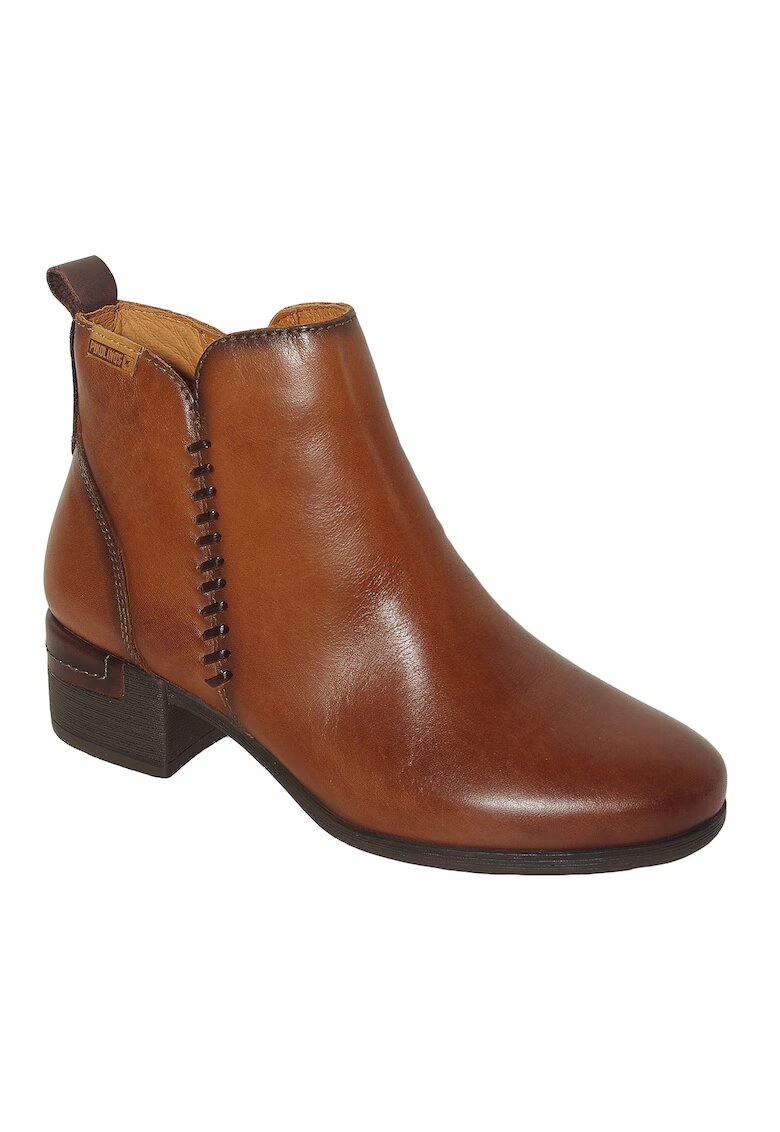 Pikolinos Botine dama MALAGA - piele naturala - culoare maron - cu fermoar - tocul de 4 cm