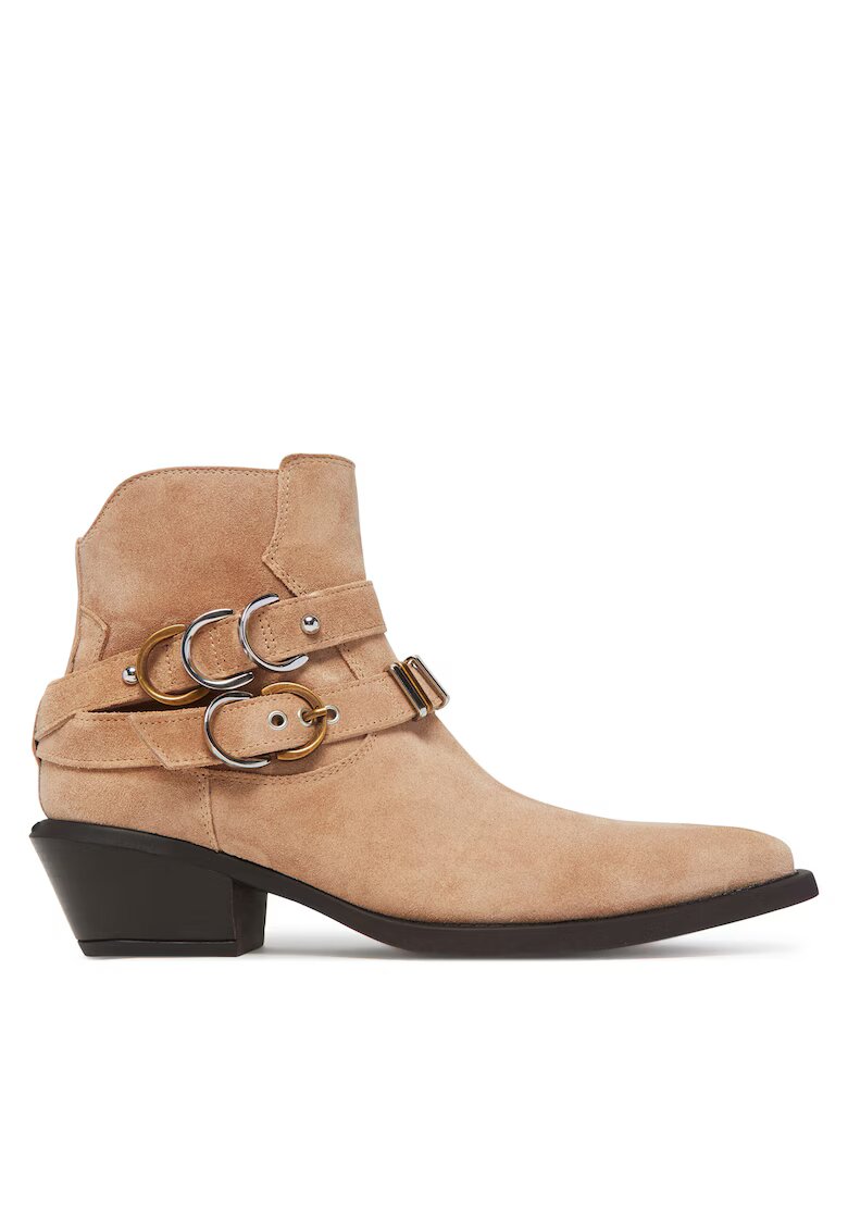 Pinko Botine dama cowboy - bej - piele naturala