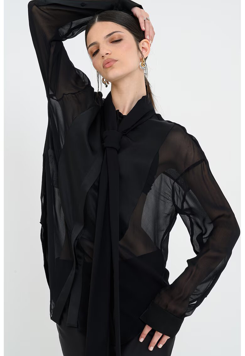 Pinko Camasa lejera semi-transparenta - Negru