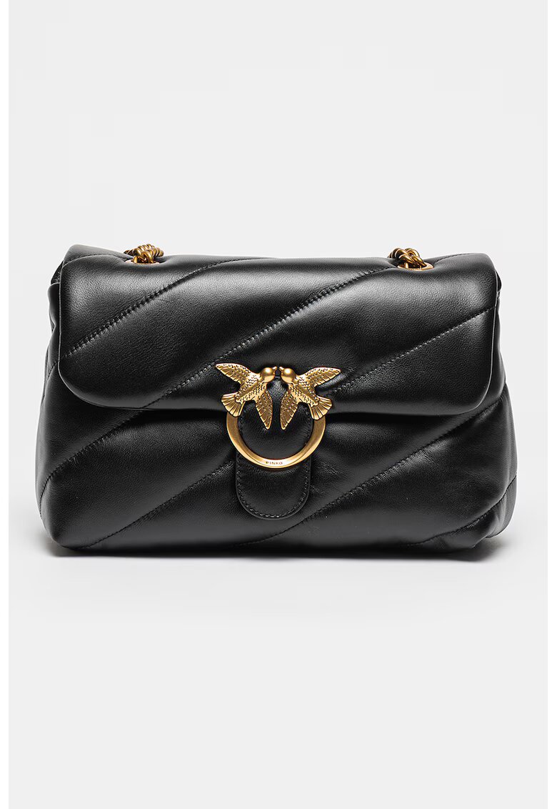 Pinko Geanta crossbody de piele Love Classic - Negru