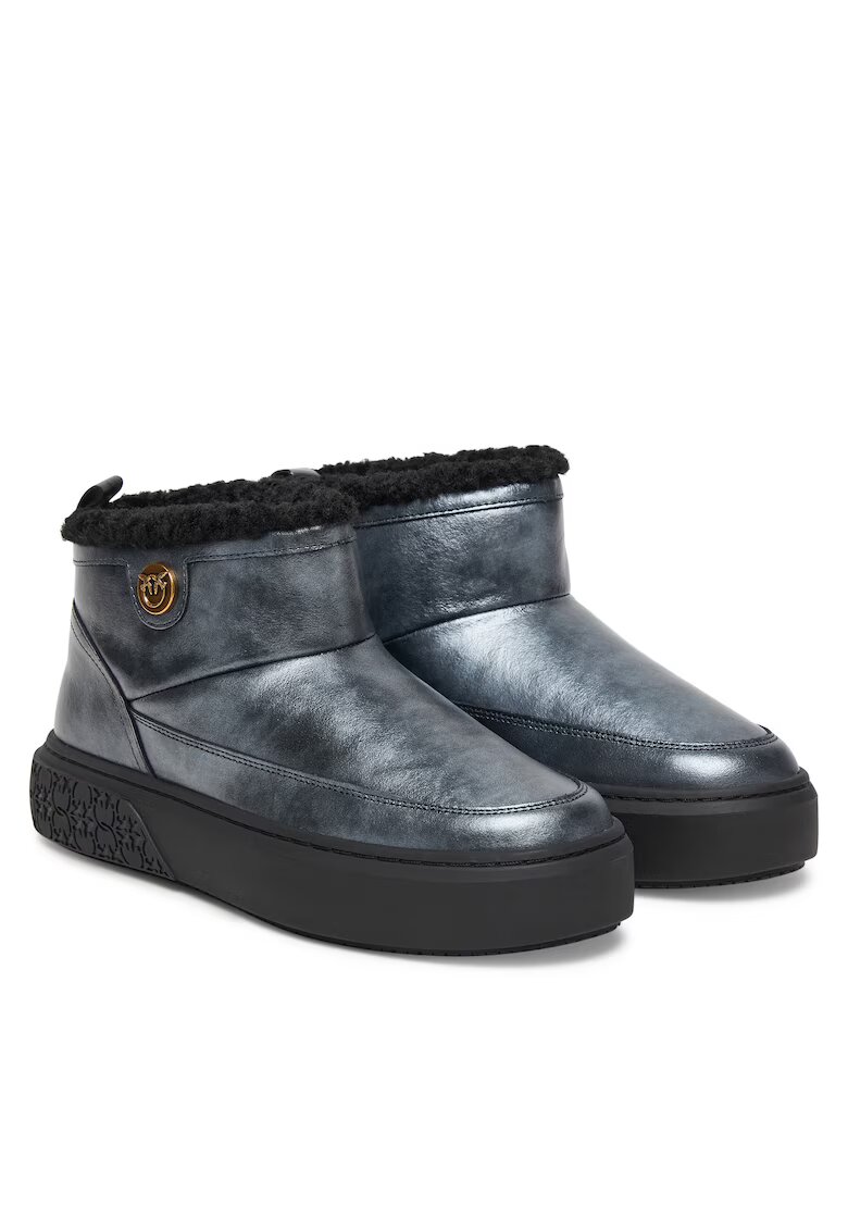 Pinko Ghete dama slip on de iarna - piele naturala - gri