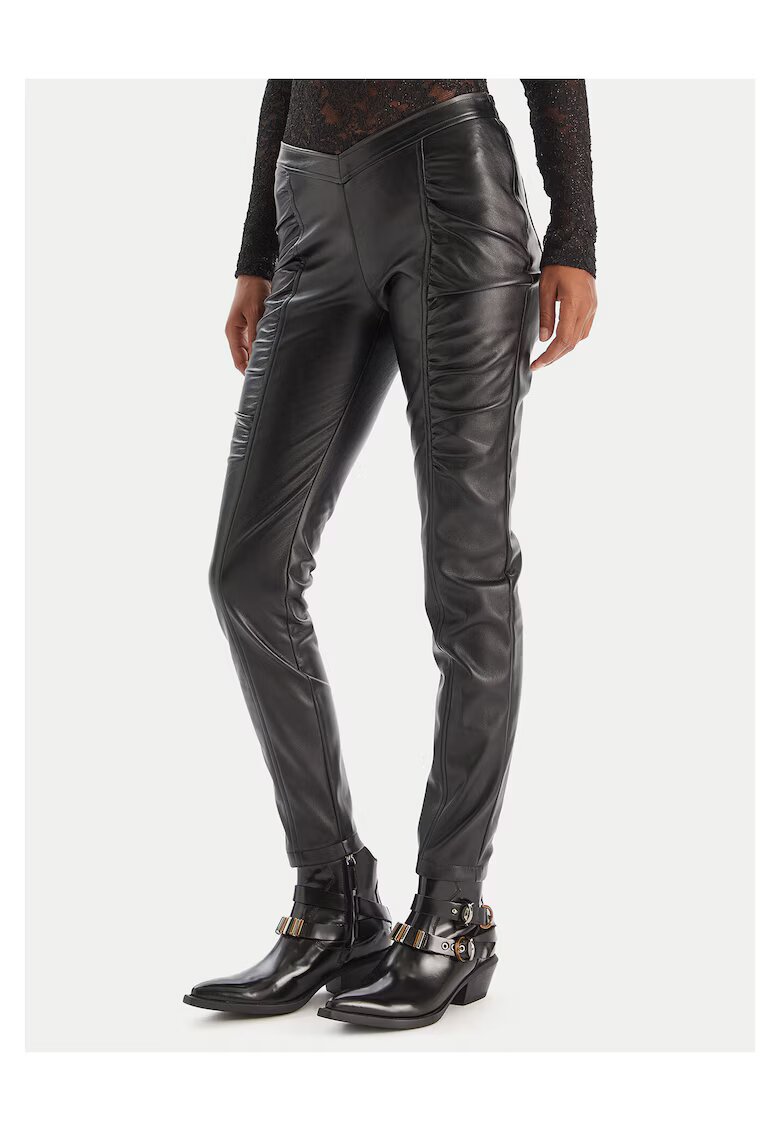 Pinko Pantaloni dama piele ecologica - negru