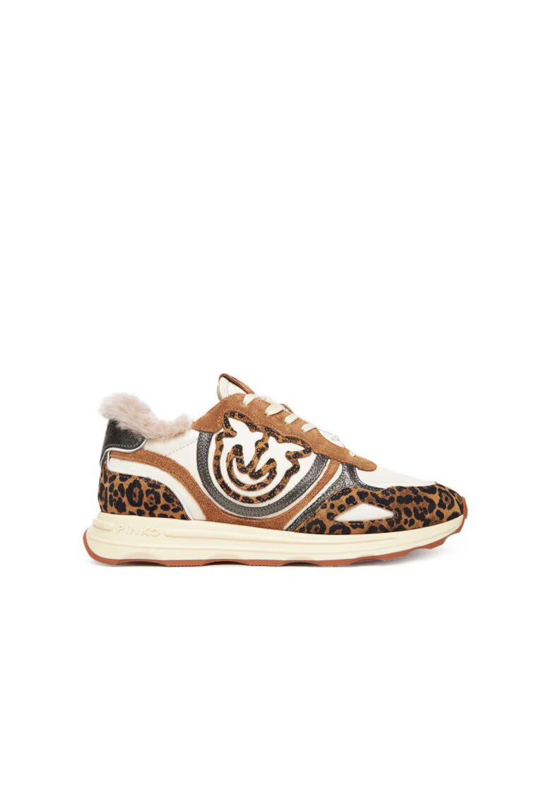 Pinko Pantofi sport dama - Leopard M36 SS0087P121 - piele naturala - maro/crem