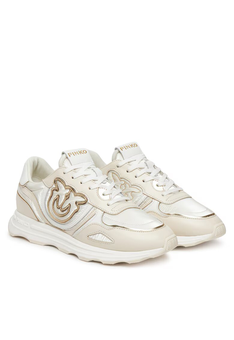 Pinko Pantofi sport dama ZHC Zoe 01 SS0087P023 - piele naturala - alb/auriu