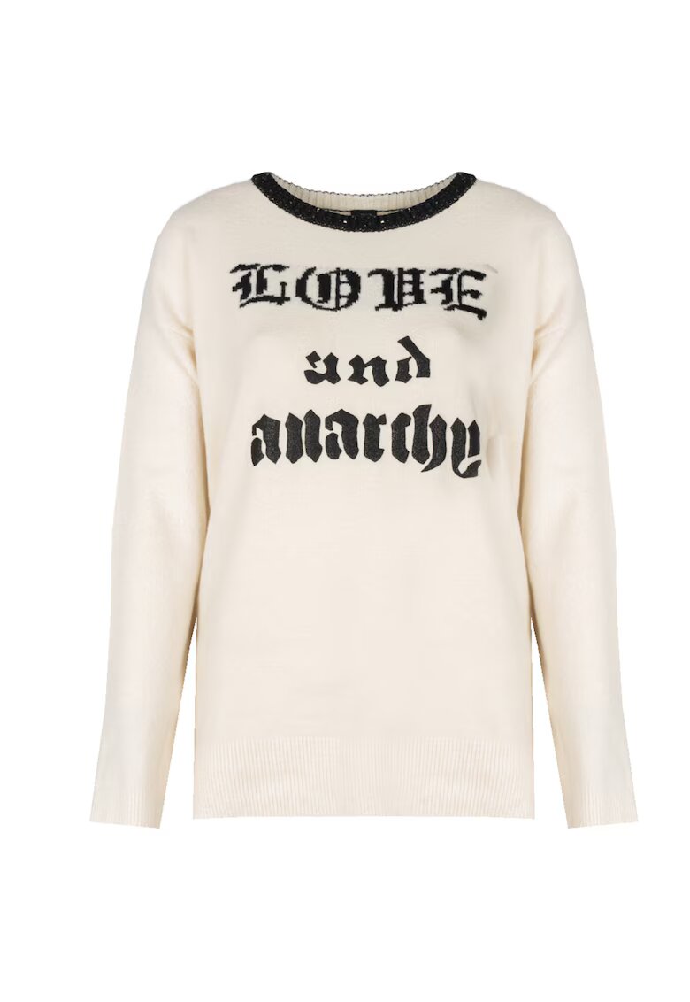 Pinko Pulover din lana cu text -