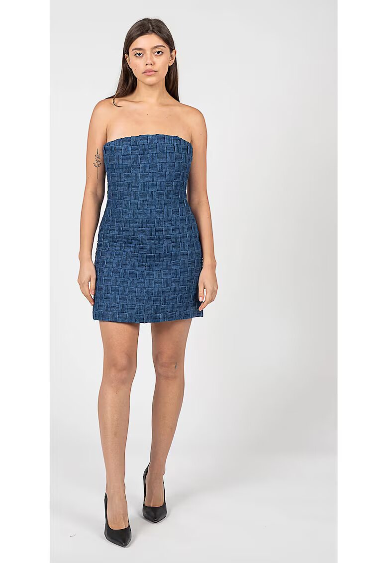 Pinko Rochie cambrata din denim cu design tesut Rilassata -