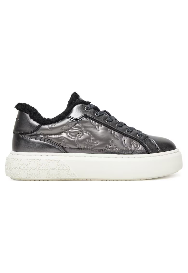 Pinko Tenisi dama Pewter KZ7 - piele naturala - gri