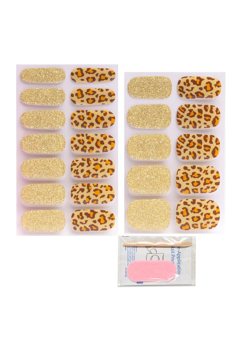 Pinx Sticker pentru unghii din gel Glitter Leopard - set 24 bucati