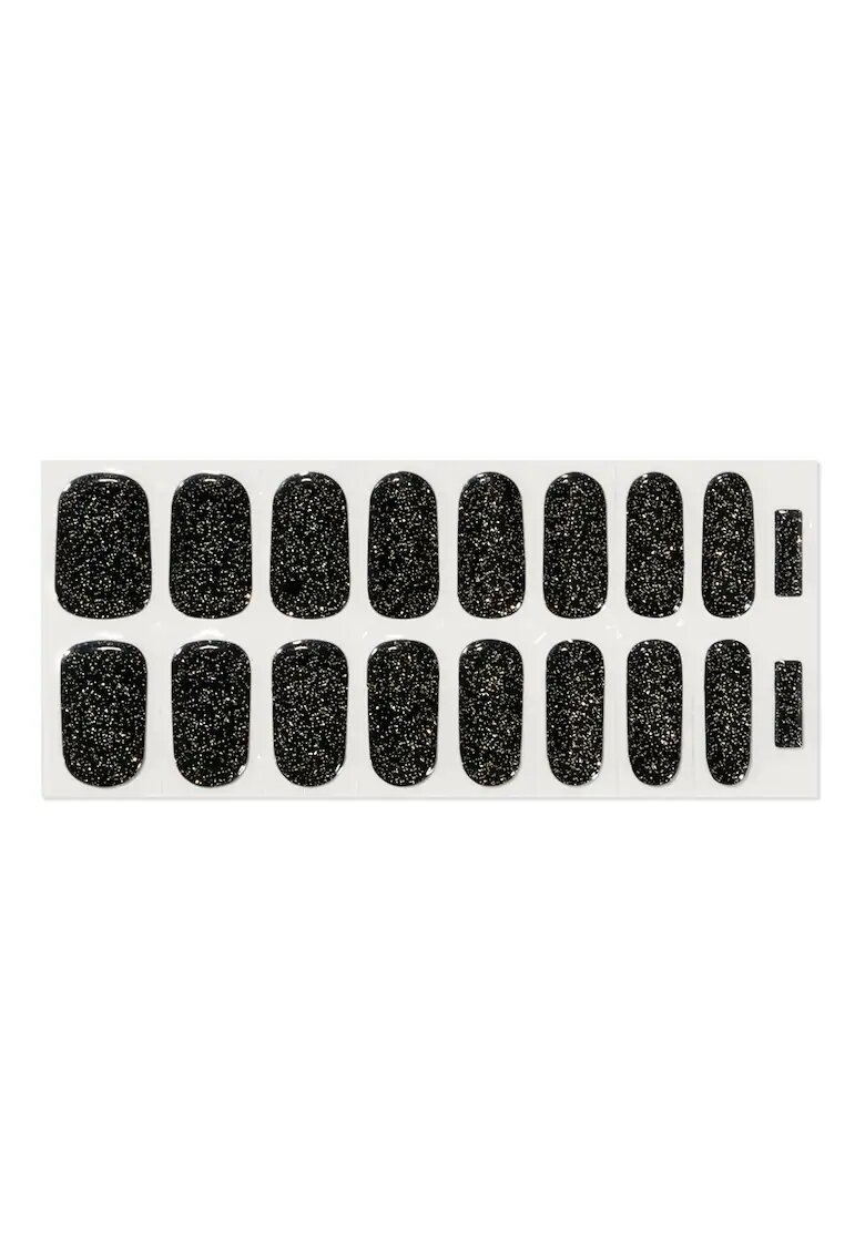 Pinx Sticker pentru unghii din gel set 16 bucati - negru - glitter