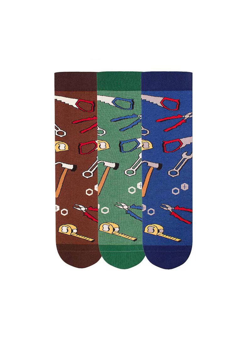 Pirin Hill Cutie cu 3 perechi de sosete Fine din bumbac organic Dorel Instalatorul Multicolor