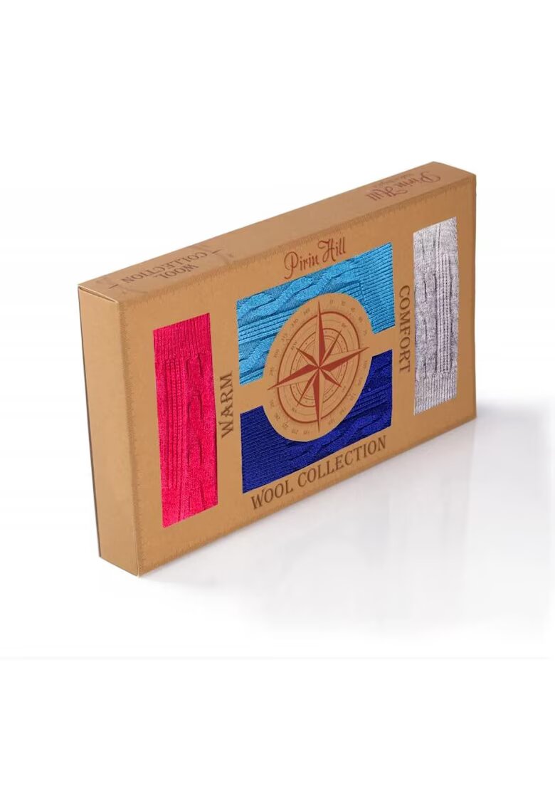 Pirin Hill Merino box 4 albastru inchis - turquise - gri - roz