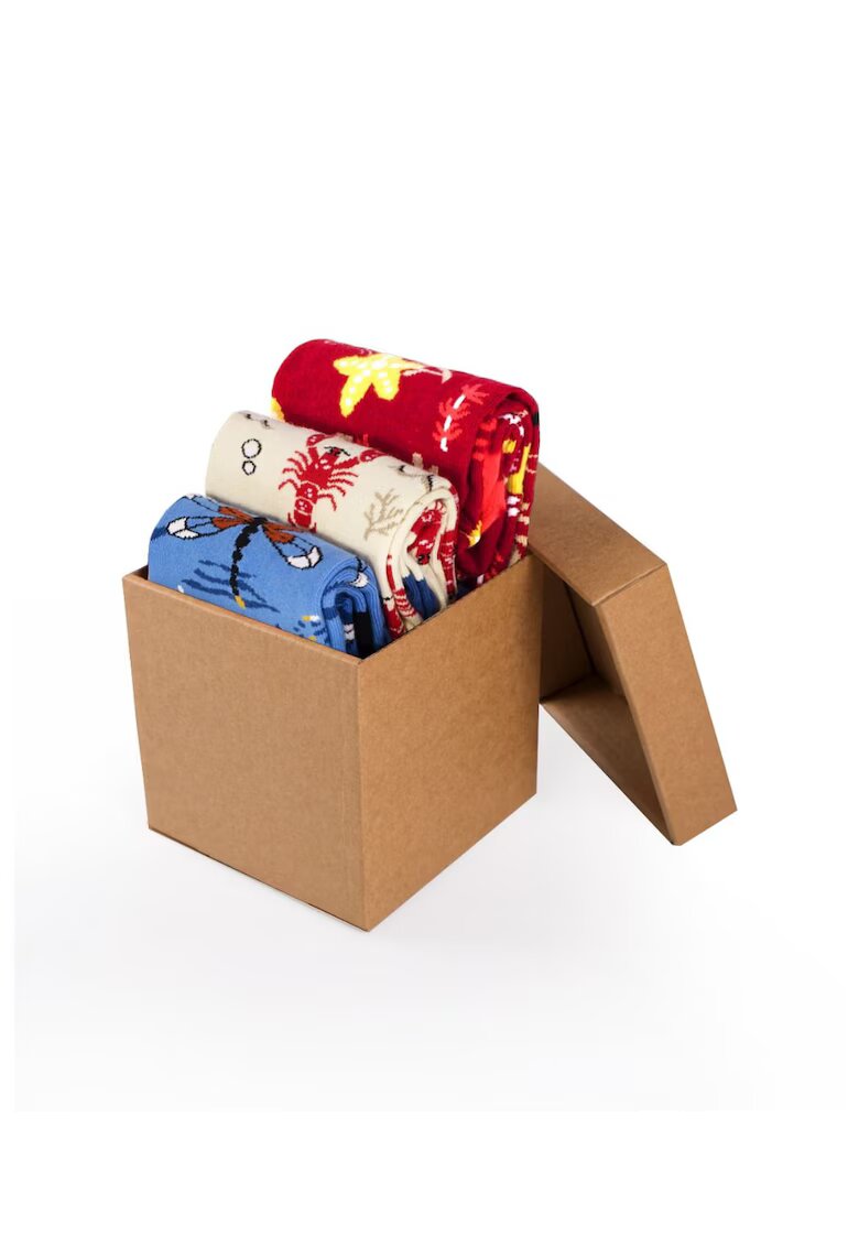 Pirin Hill Set 3 perechi de sosete bumbac Fine Cotton Sealife Homar - Libelula - Steluta de Mare
