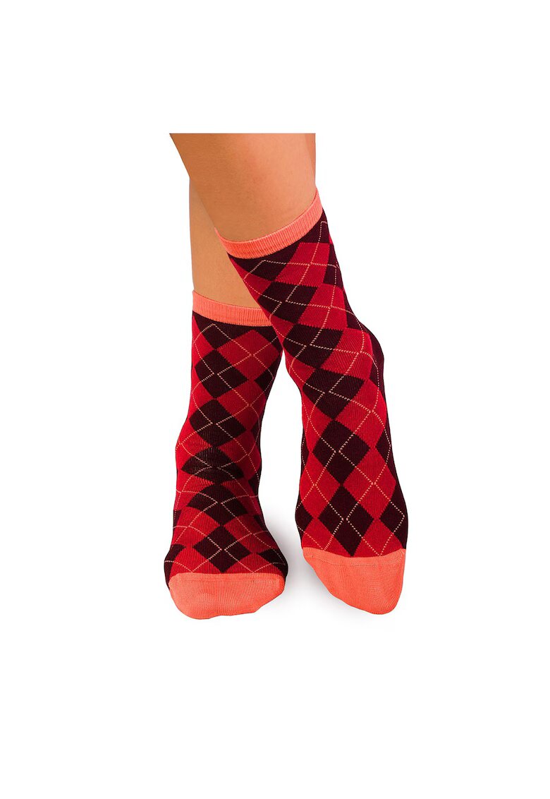 Pirin Hill Sosete bambus COMFORT FEET Argyle Bordeaux Red