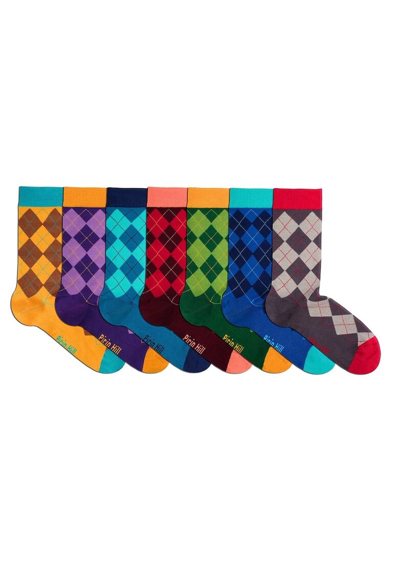 Pirin Hill Sosete bambus COMFORT FEET Argyle Luxury Box 7 Buc.