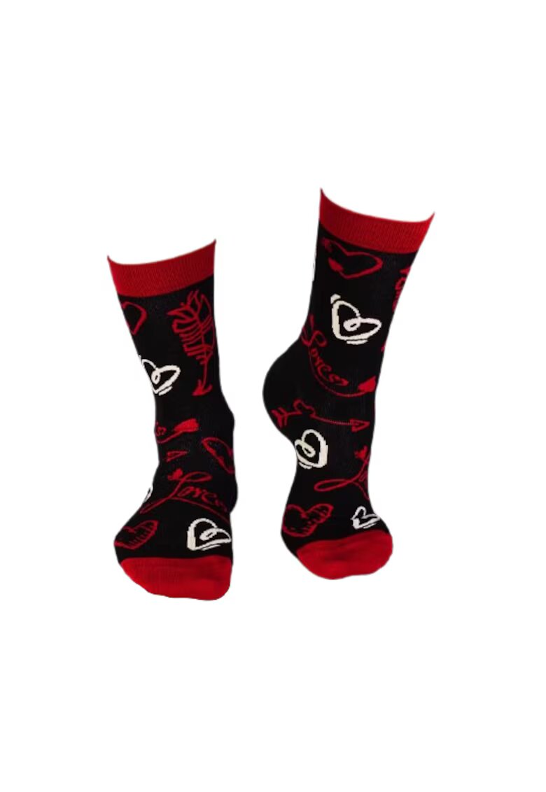 Pirin Hill Sosete bambus - Sf. Valentin Black&Red