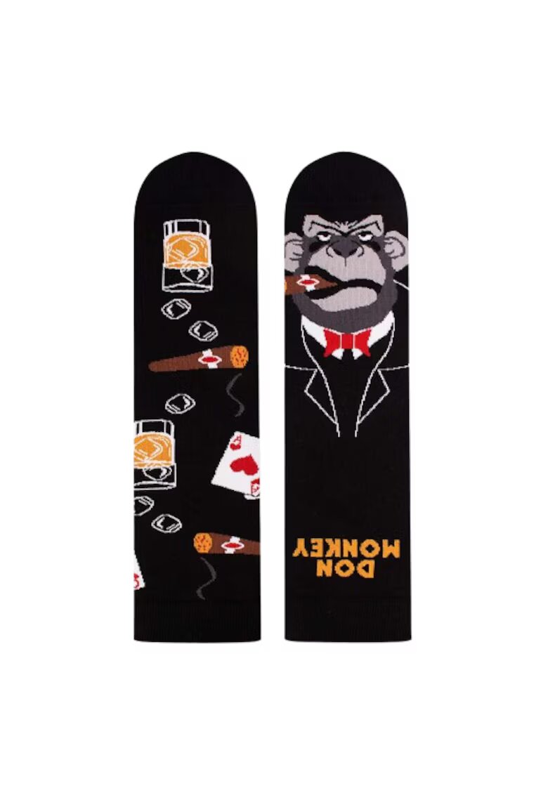 Pirin Hill Sosete bumbac Arty Socks Don Maimuta Negru - Negru