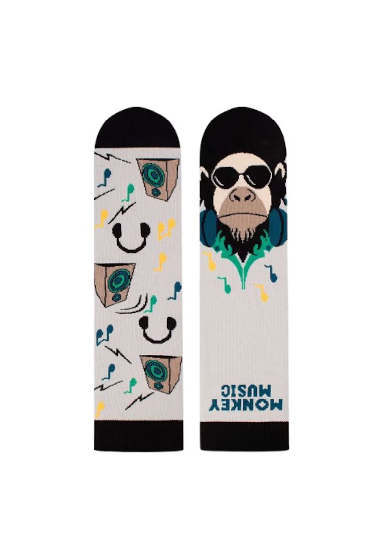 Pirin Hill Sosete bumbac Arty Socks Maimuta DJ Albastru pal - Albastru deschis
