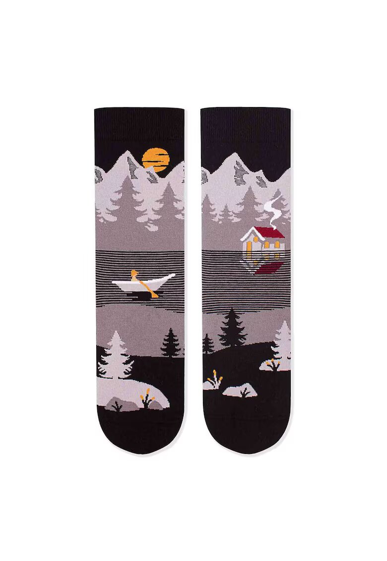 Pirin Hill Sosete bumbac Arty Socks Peisaj Montan Gri