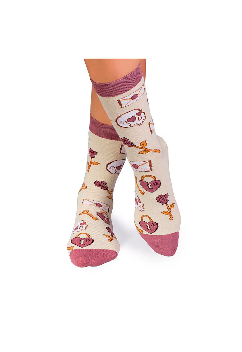 Pirin Hill Sosete bumbac Colour Cotton Socks ST VALENTINE'S DAY Ecru