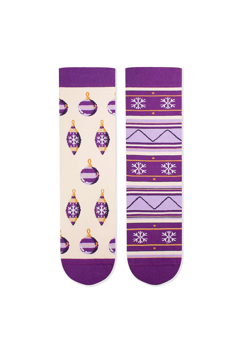 Pirin Hill Sosete bumbac de craciun Arty Socks Globuri Violet