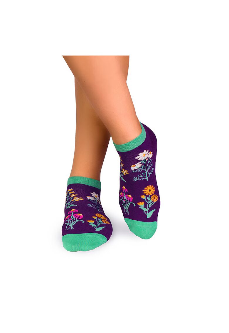 Pirin Hill Sosete bumbac - model floral - Violet
