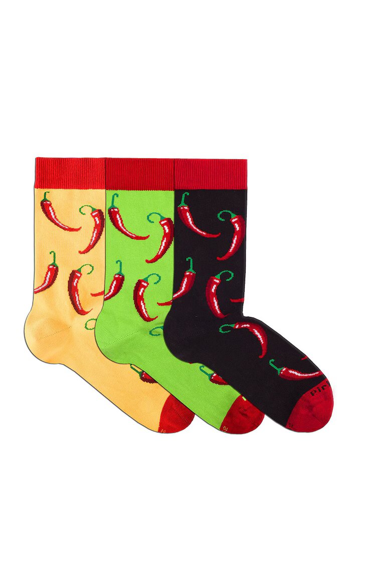 Pirin Hill Sosete bumbac organic - BOX 3 COLOUR COTTON MEXICO CHILI PEPPER