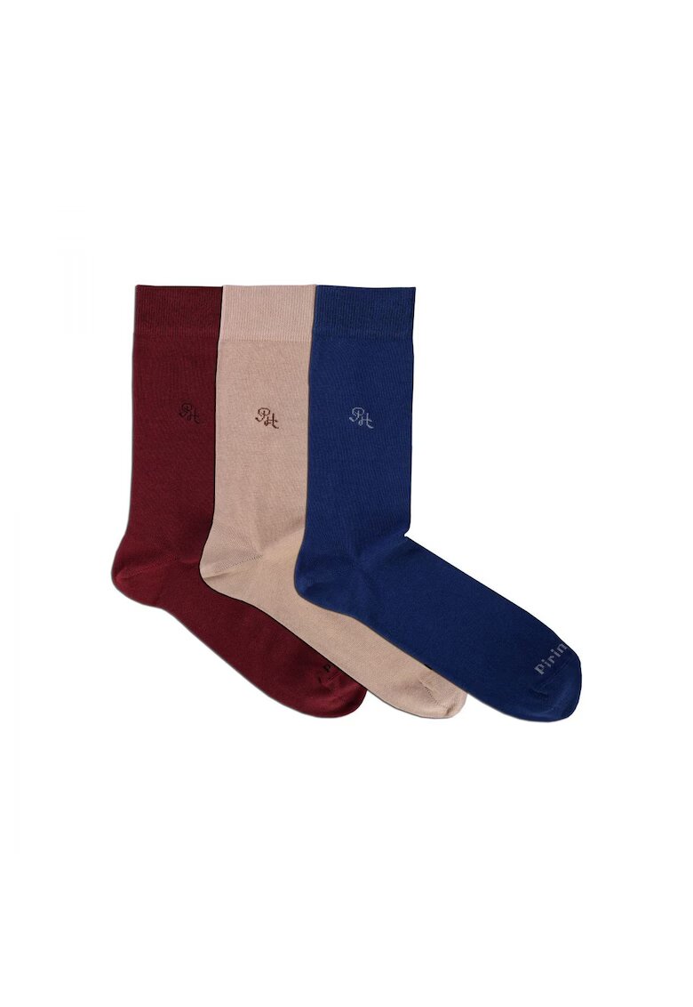 Pirin Hill Sosete bumbac organic - cu dungi 98% COTTON RICH Box 3 Bordeaux-Beige-Jeans