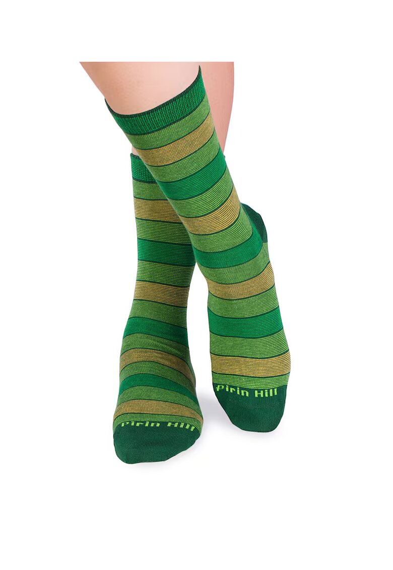 Pirin Hill Sosete bumbac organic cu dungi 98% COTTON RICH Verde