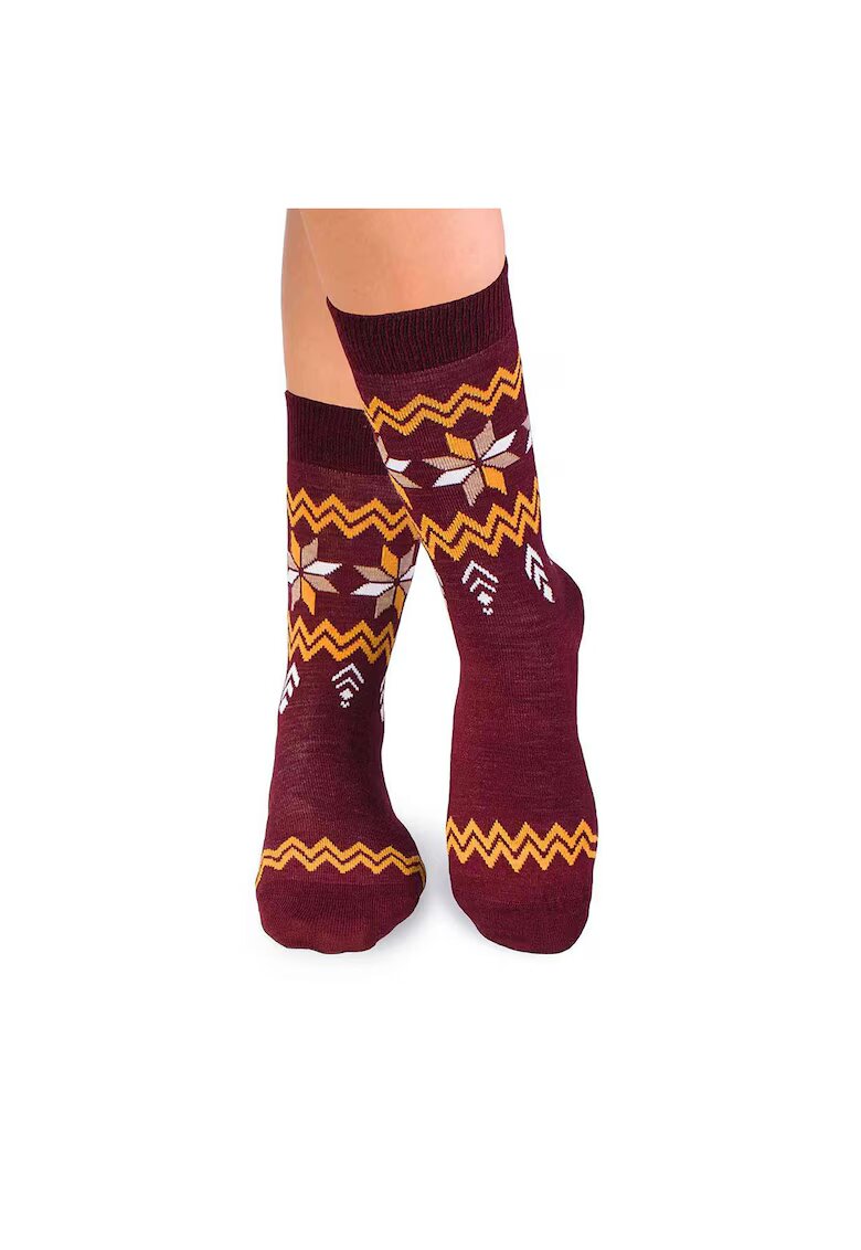 Pirin Hill Sosete calduroase din lana merino Snow - 43-46 EU - Bordo