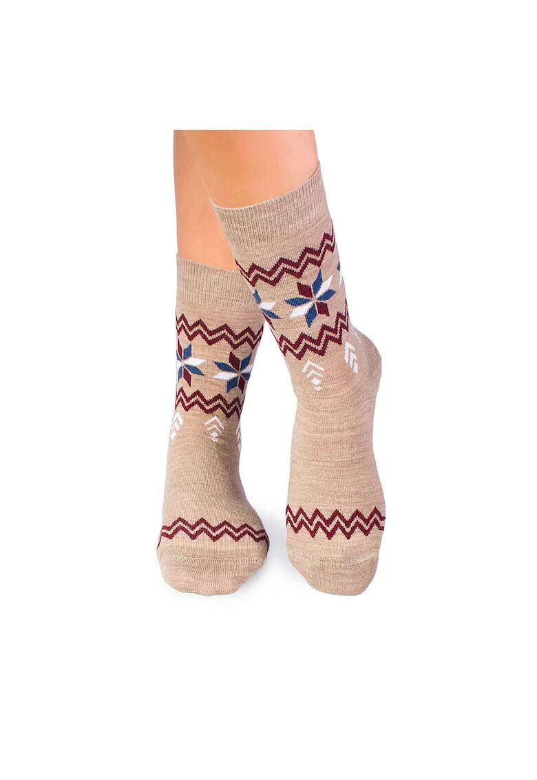 Pirin Hill Sosete calduroase din lana merino Snow Bej - Bej