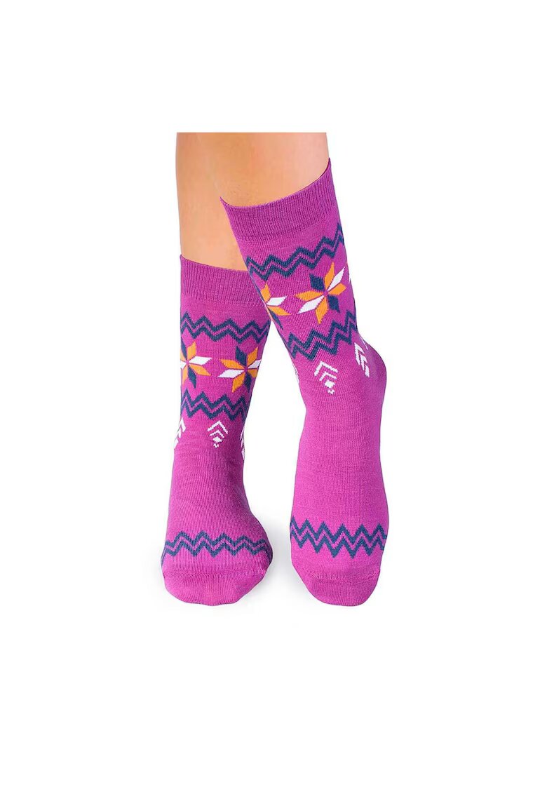 Pirin Hill Sosete calduroase din lana merino Snow Fucsia -