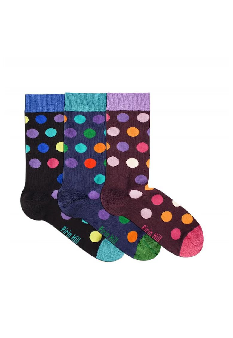 Pirin Hill Sosete Confortabile Bambus Dots Box 3 buc