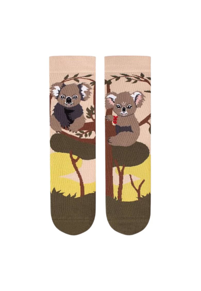 Pirin Hill Sosete din bumbac organic Arty Socks Koala Indragostite Kaki - Kaki