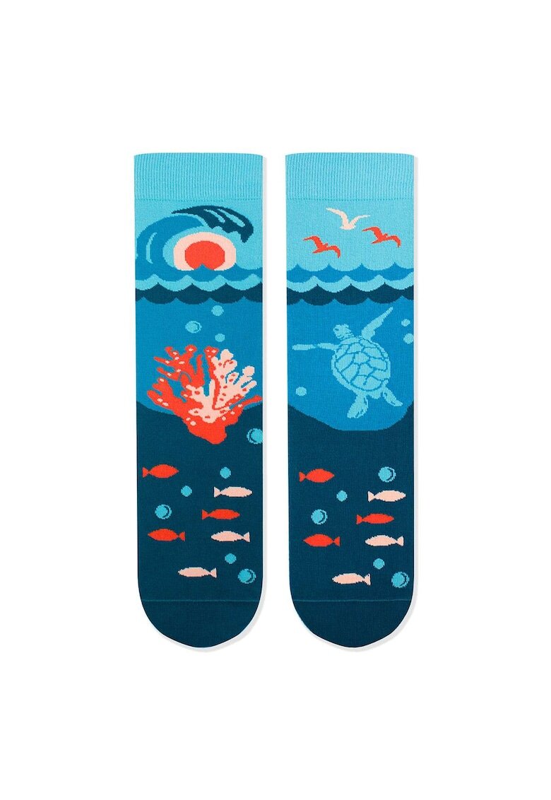 Pirin Hill Sosete din bumbac organic Arty Socks Ocean Albastru deschis