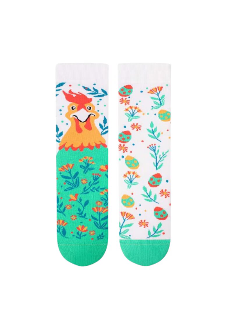 Pirin Hill Sosete din bumbac organic Arty Socks Pui de Paste - Alb - Alb