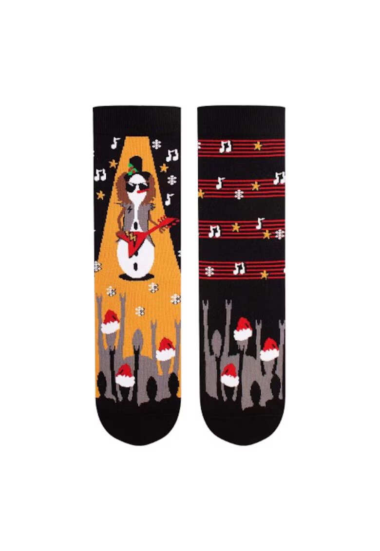 Pirin Hill Sosete din bumbac organic de Craciun Arty Socks Om de Zapada Rocker Negru