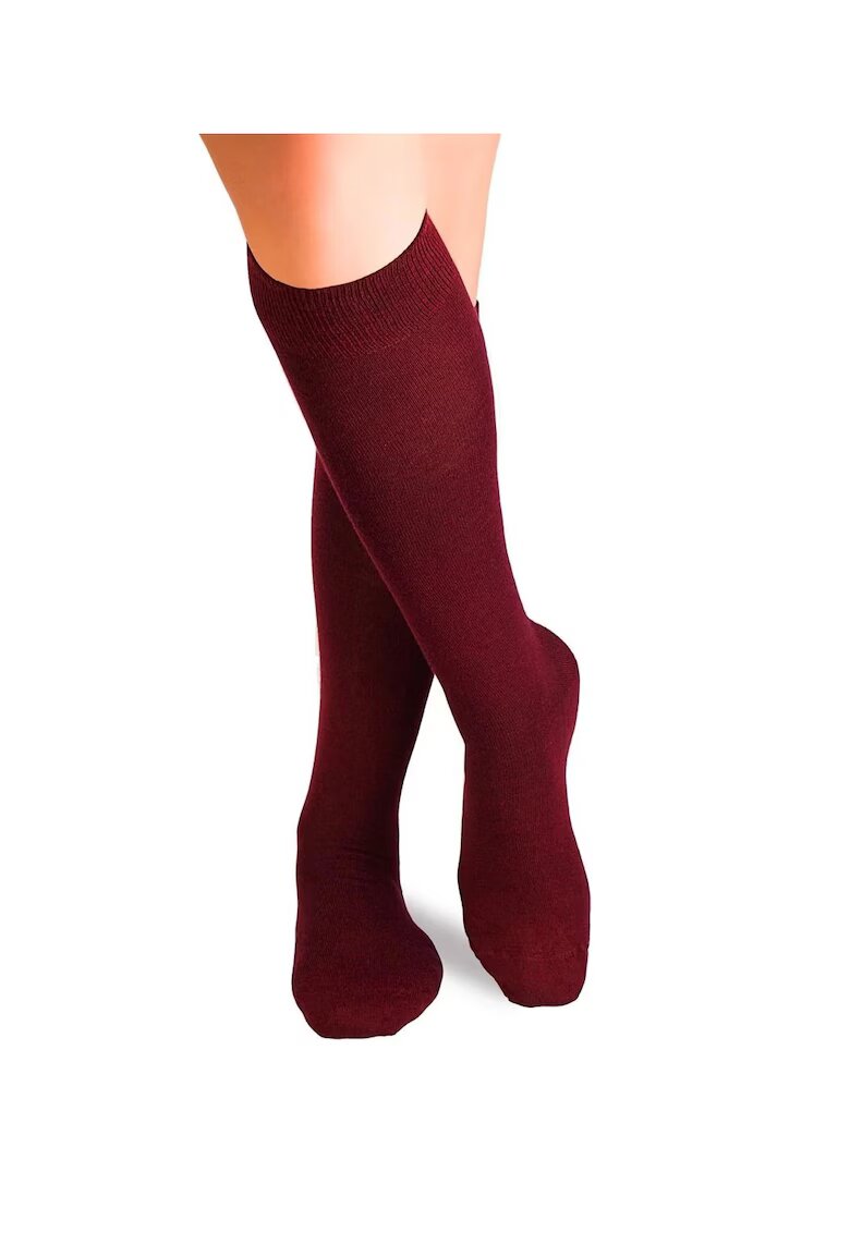 Pirin Hill Sosete fine lungi 3/4 din Lana Visiniu