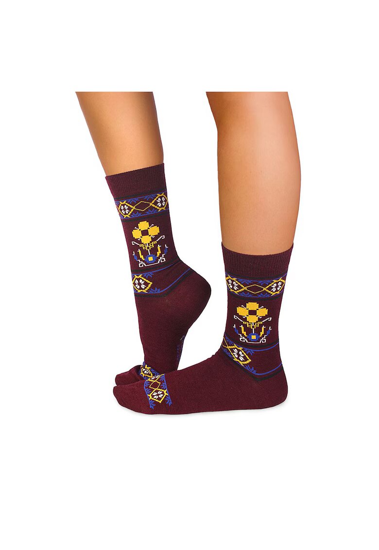 Pirin Hill Sosete merino Ethno Fine Bordeaux -