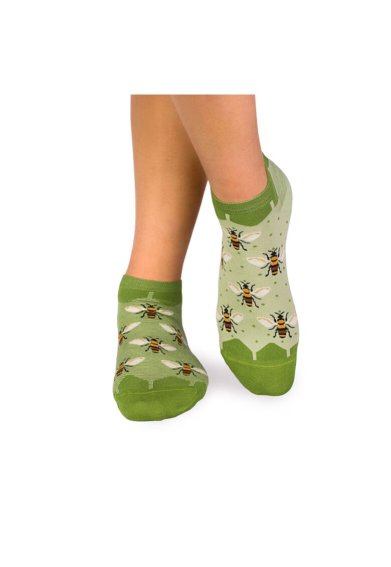 Pirin Hill Sosete scurte bamboo FINE BAMBOO Sneaker Bees - Green