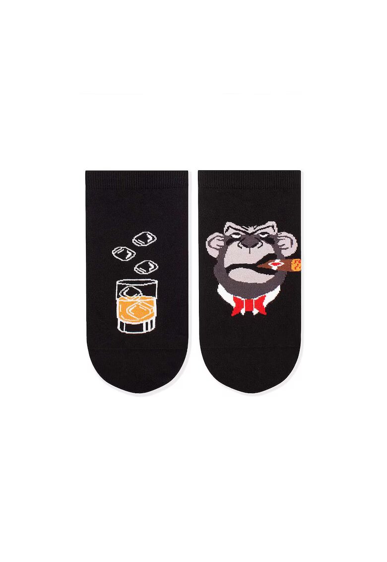 Pirin Hill Sosete scurte bumbac Arty Socks Don Maimuta Negru