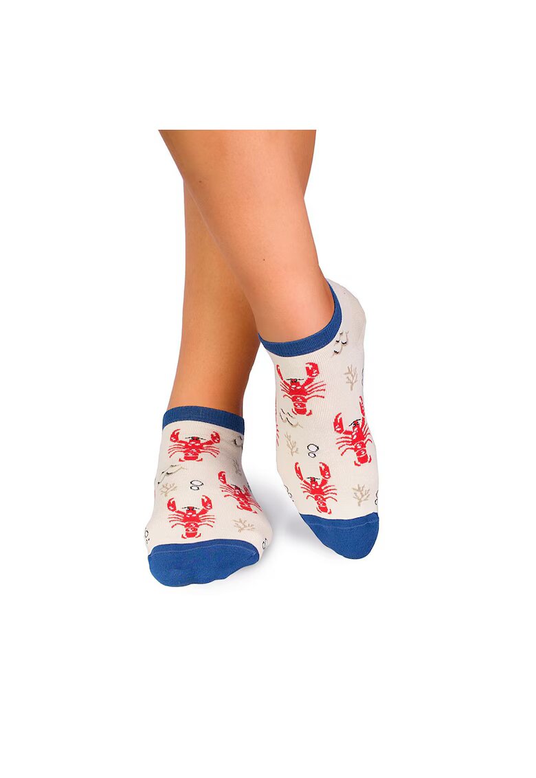 Pirin Hill Sosete scurte bumbac Fine Cotton Sealife Homar Ecru